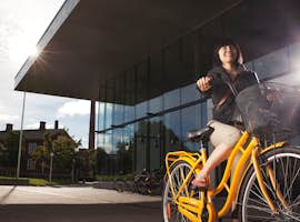 Campus is close to the city and accessible by bike