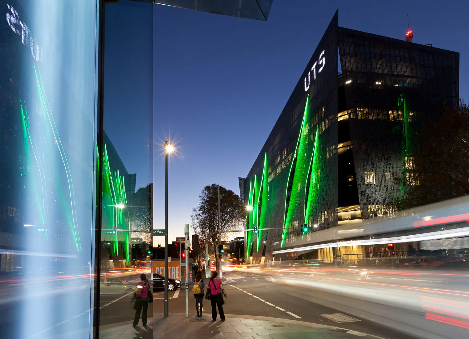 The Faculty of Engineering and IT at dusk