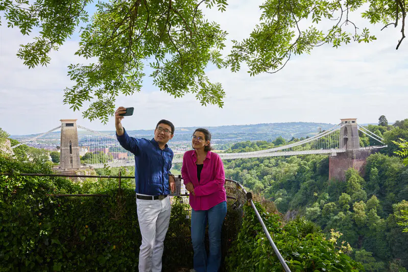 Students at Clifton Suspension Bridge