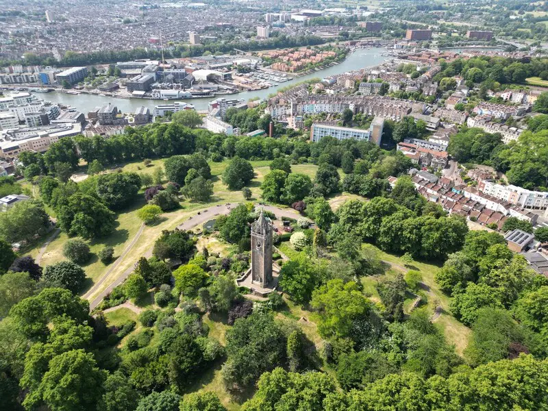 Aerial view of the city from Brandon Hill park