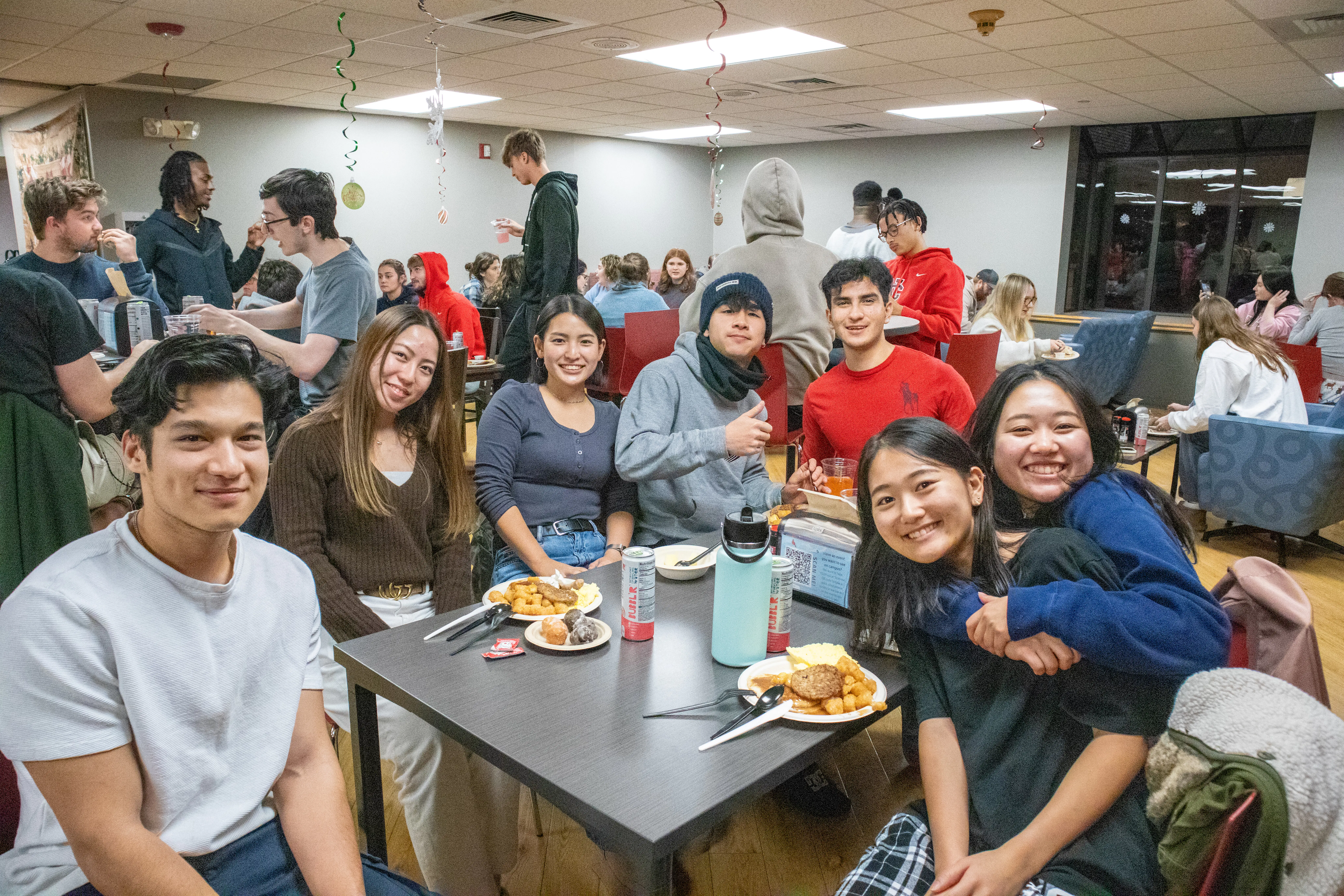 Students at Pancake Dinner