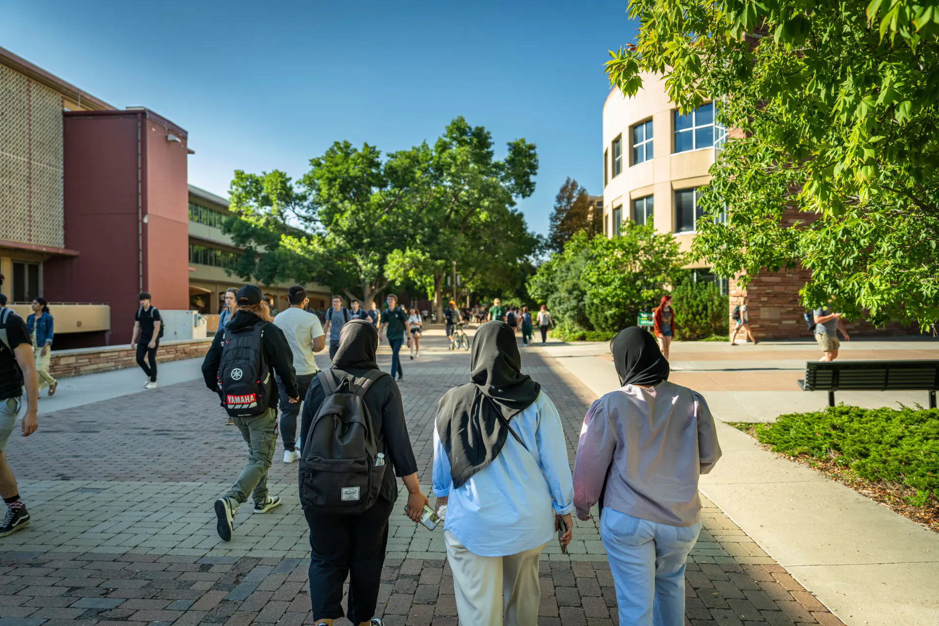 International students on campus